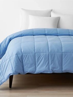 The Company Store Light Blue Box-Stitch Comforter Down Alternative
